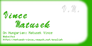 vince matusek business card